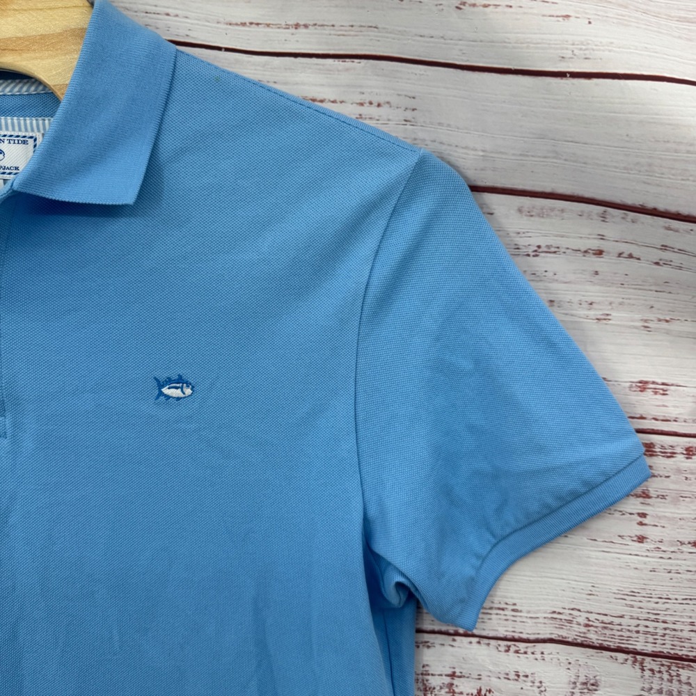 Southern Tide Skipjack Polo Shirt Mens Large Blue Short Sleeve‎ Casual Preppy - Picture 3 of 7